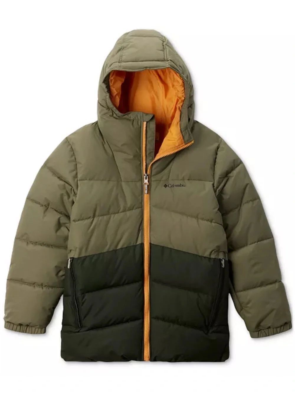Columbia Big Boys Arctic Blast II Quilted Hooded Waterproof Ski Jacket Green Lrg